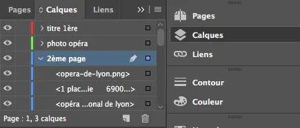 Options de calques sur InDesign