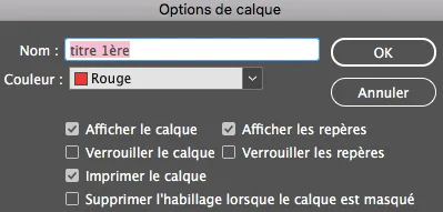 Les options de calques sur InDesign