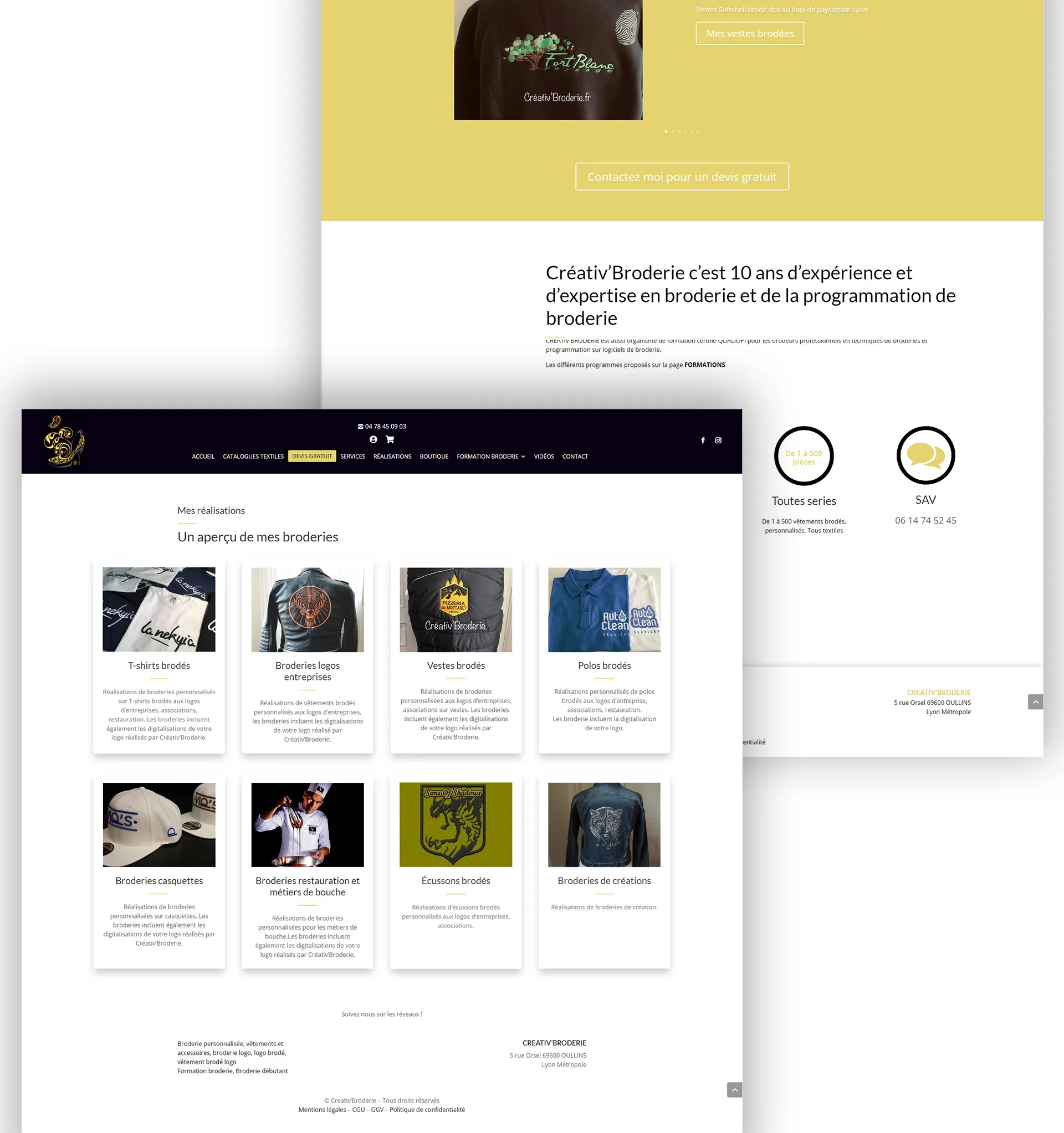 aperçu site internet Creativ Broderie