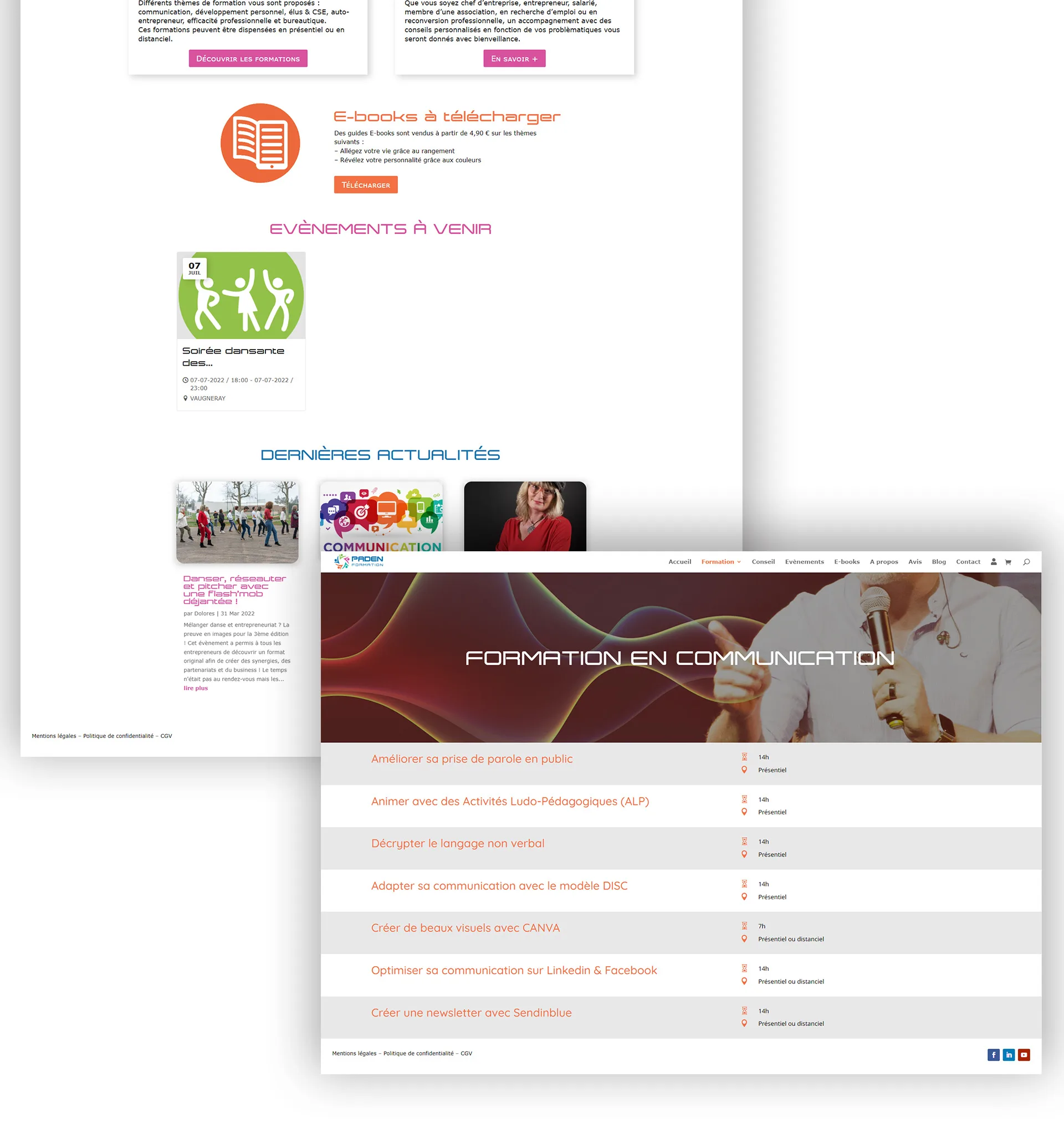 aperçu site internet paden formation