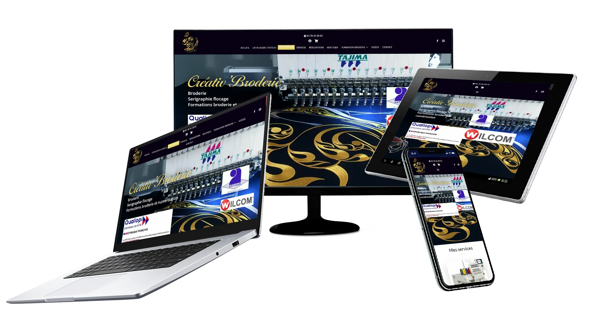 site internet responsive Creativ' Broderie